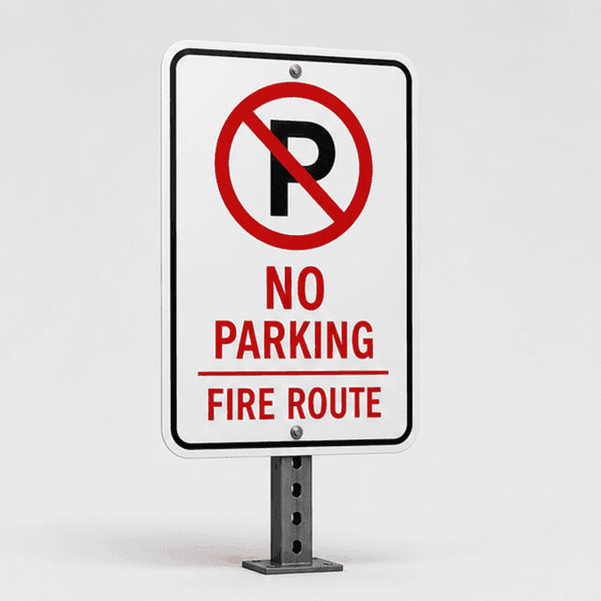 No Parking Fire Route commercial sign